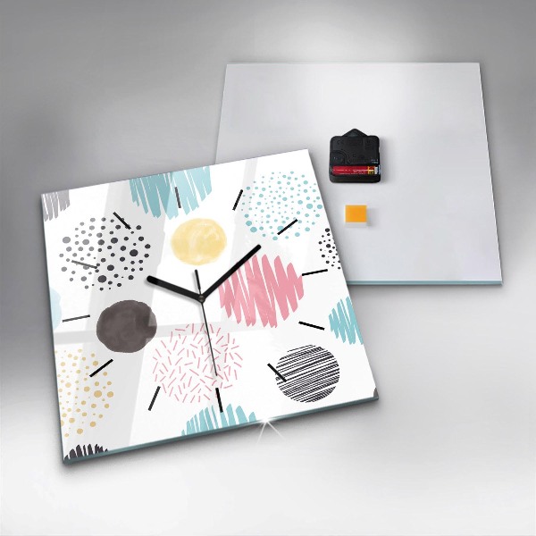 Štvorcové hodiny Geometrický vzor