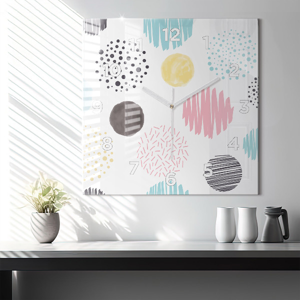 Štvorcové hodiny Geometrický vzor