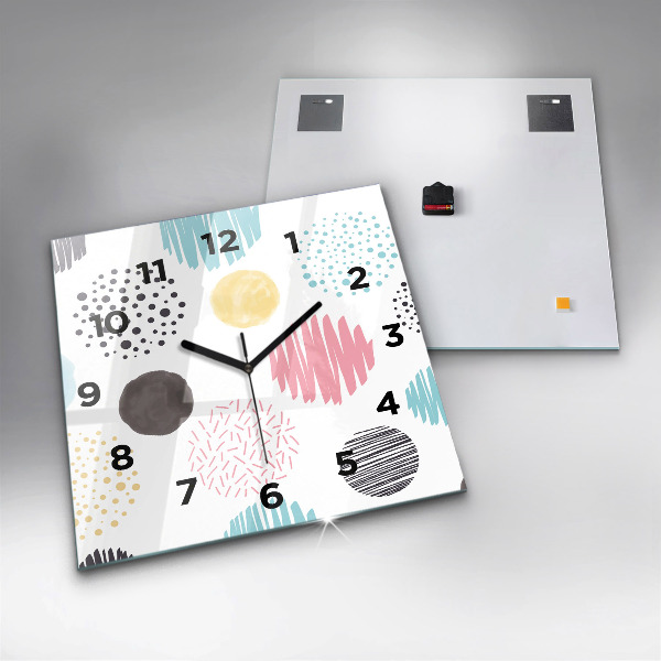 Štvorcové hodiny Geometrický vzor