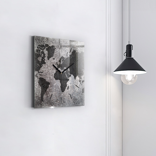 Štvorcové hodiny Konkrétna mapa sveta