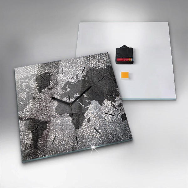 Štvorcové hodiny Konkrétna mapa sveta