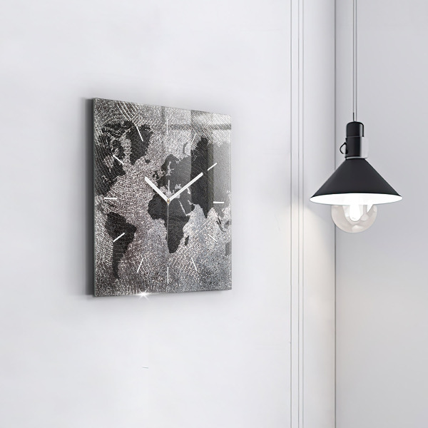 Štvorcové hodiny Konkrétna mapa sveta