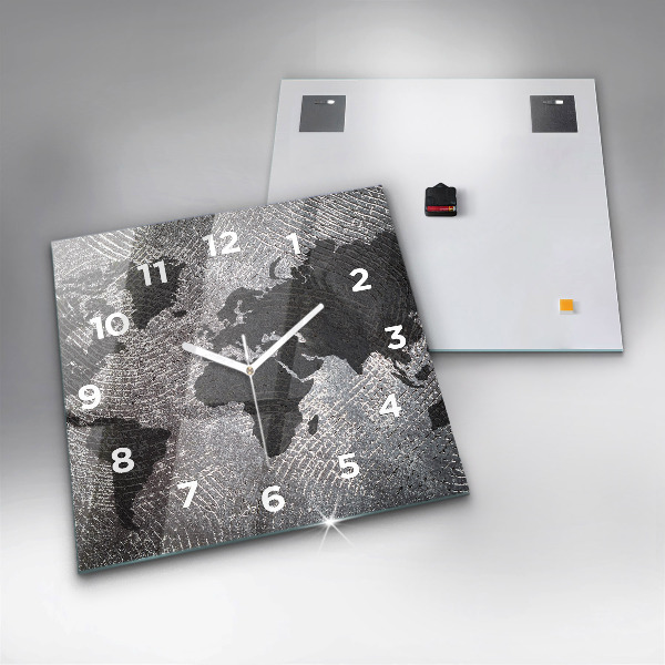 Štvorcové hodiny Konkrétna mapa sveta