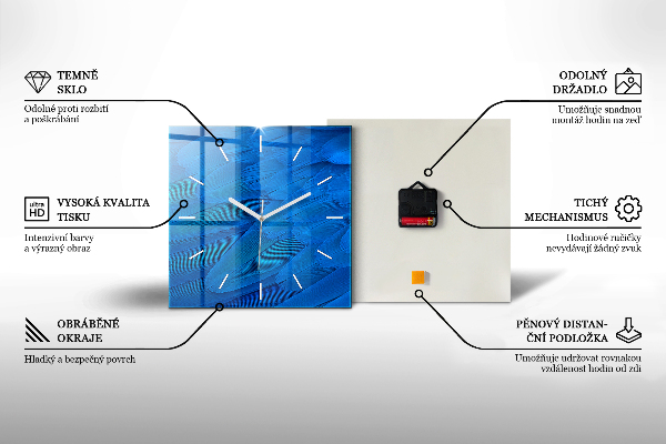 Štvorcové hodiny Jazerná krajina