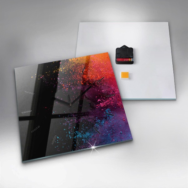 Štvorcové hodiny Explózia farieb