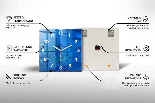 Štvorcové hodiny Rieka v lese