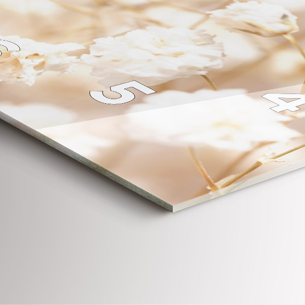 Štvorcové hodiny Malé biele kvety