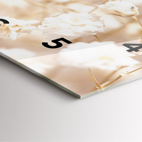 Štvorcové hodiny Malé biele kvety