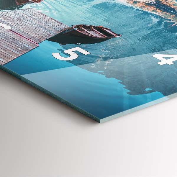 Štvorcové hodiny Lode na jazere