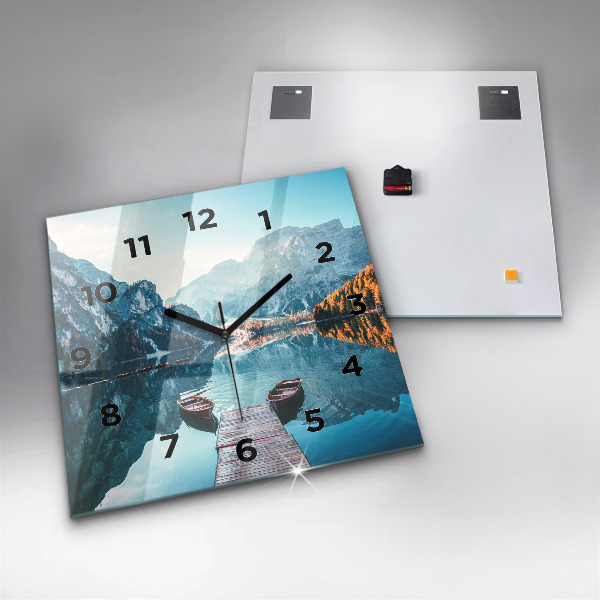 Štvorcové hodiny Lode na jazere