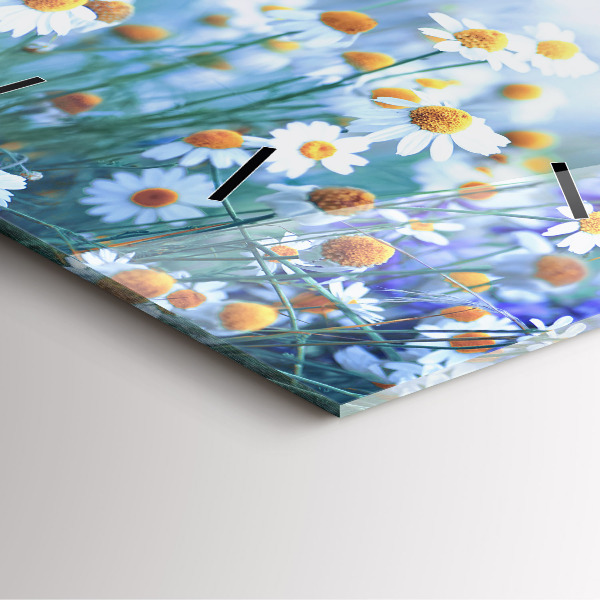 Štvorcové hodiny Motýľ na lúke