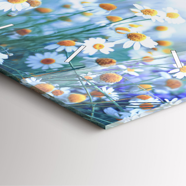 Štvorcové hodiny Motýľ na lúke