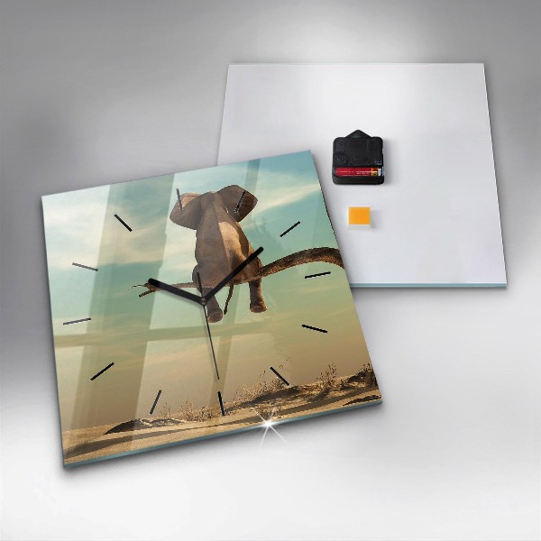 Štvorcové hodiny Slon na strome