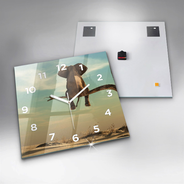 Štvorcové hodiny Slon na strome