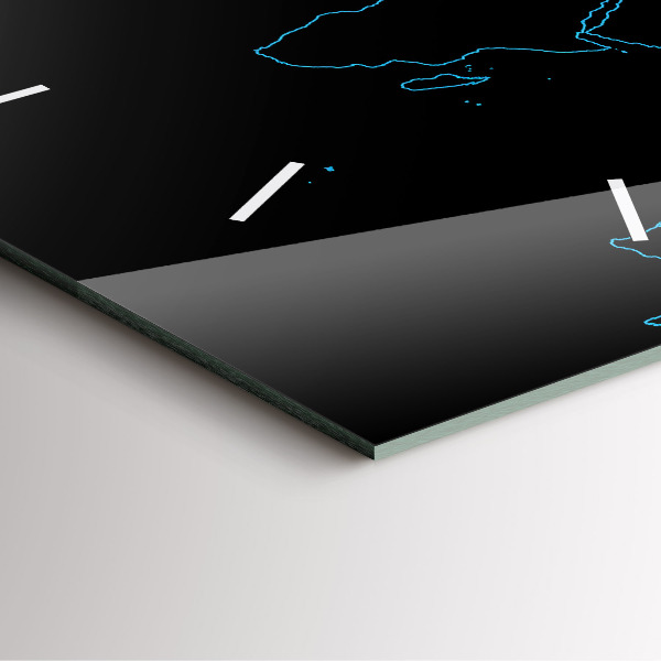 Štvorcové hodiny Obrysy mapy sveta