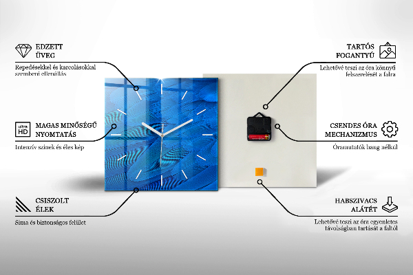 Štvorcové hodiny Tropické listy