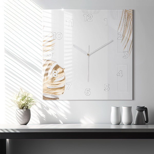 Štvorcové hodiny Tropické listy