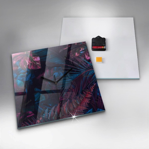 Štvorcové hodiny Exotické kvety