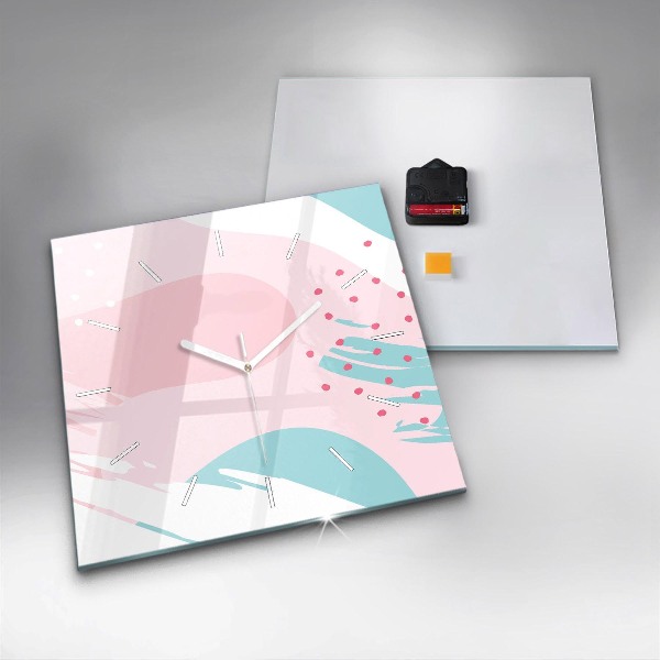 Štvorcové hodiny Pastelová abstrakcia