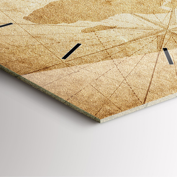 Štvorcové hodiny Vintage mapa sveta