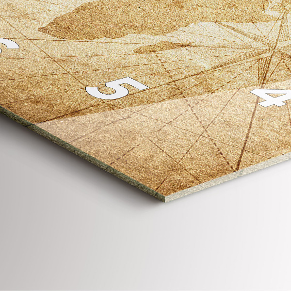 Štvorcové hodiny Vintage mapa sveta