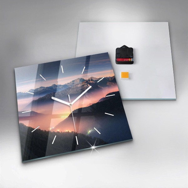 Štvorcové hodiny Krajina horských štítov