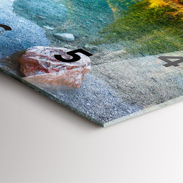 Štvorcové hodiny Horská krajina rieky