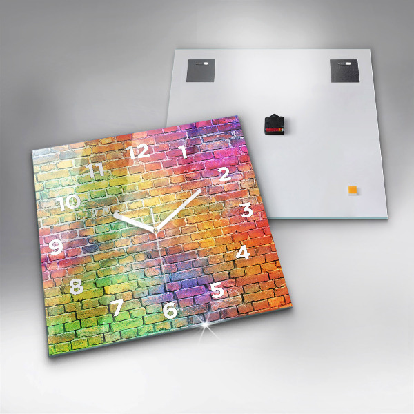 Štvorcové hodiny Maľovaná stena
