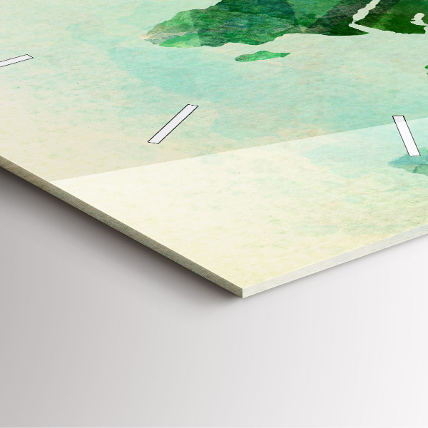 Štvorcové hodiny Akvarelová mapa sveta