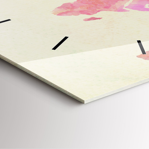 Štvorcové hodiny Akvarelová mapa sveta