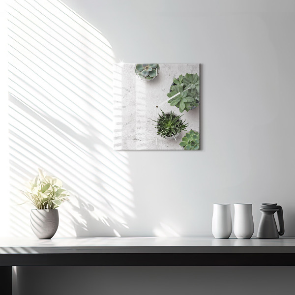 Štvorcové hodiny Dekoratívne rastliny