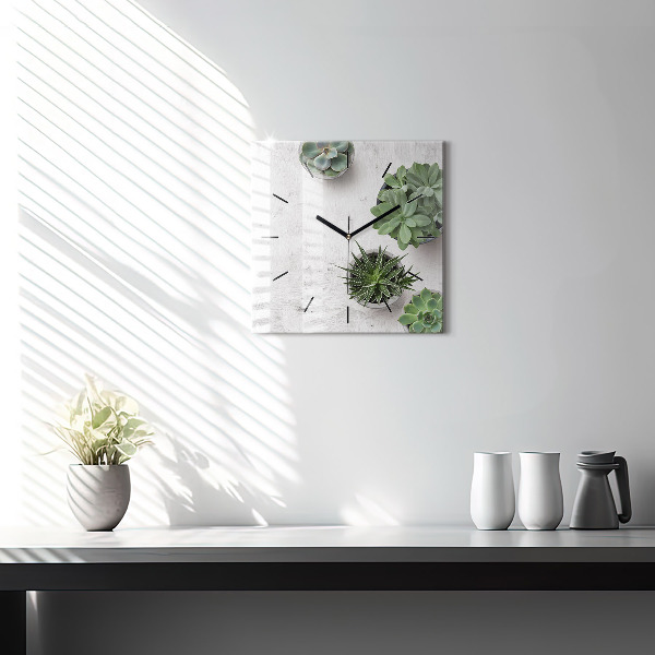 Štvorcové hodiny Dekoratívne rastliny