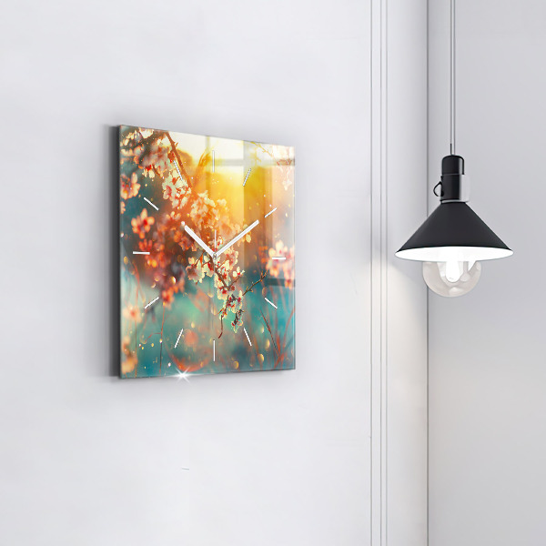 Štvorcové hodiny Jarné kvety