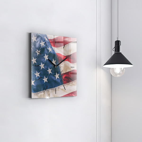 Štvorcové hodiny americká vlajka