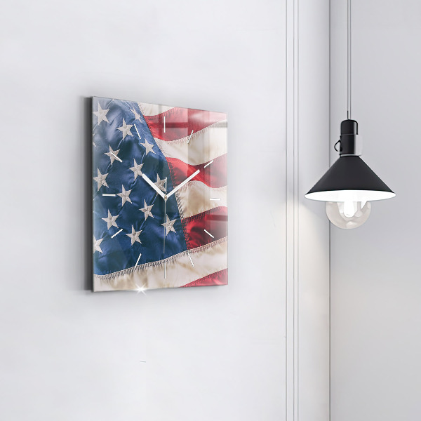 Štvorcové hodiny americká vlajka