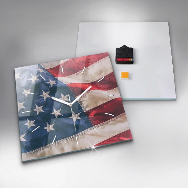 Štvorcové hodiny americká vlajka