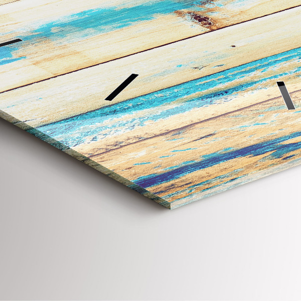 Štvorcové hodiny Poškriabané drevo