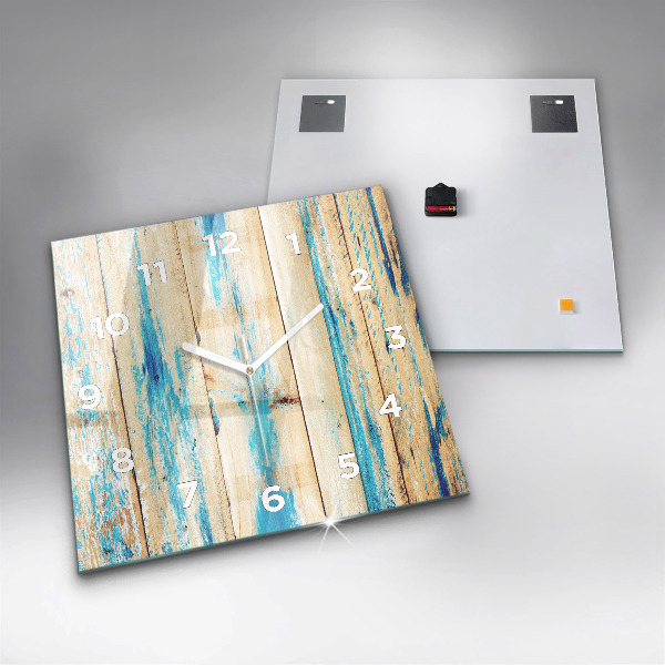 Štvorcové hodiny Poškriabané drevo