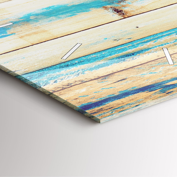 Štvorcové hodiny Poškriabané drevo