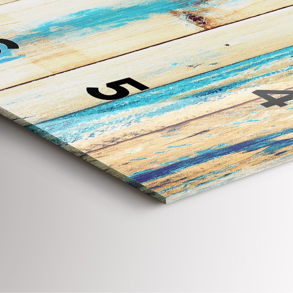 Štvorcové hodiny Poškriabané drevo