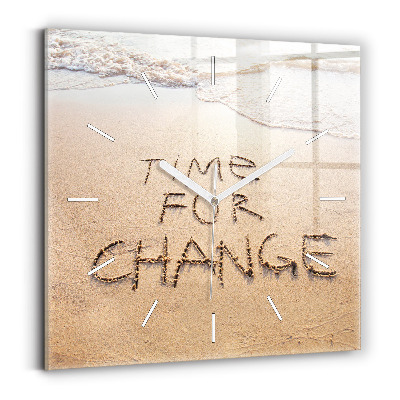 Štvorcové hodiny Plážový citát