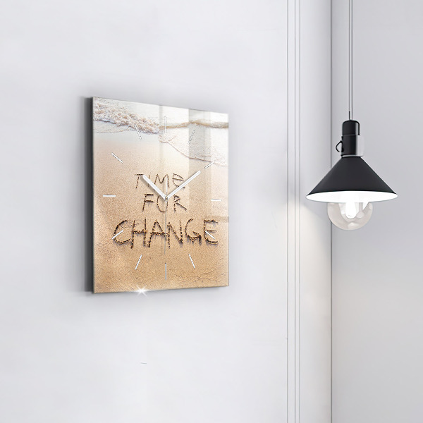 Štvorcové hodiny Plážový citát