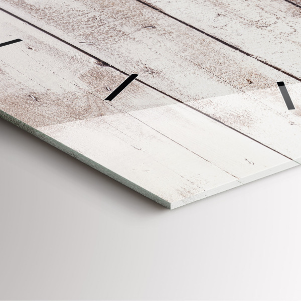 Štvorcové hodiny Svetlé drevené dosky