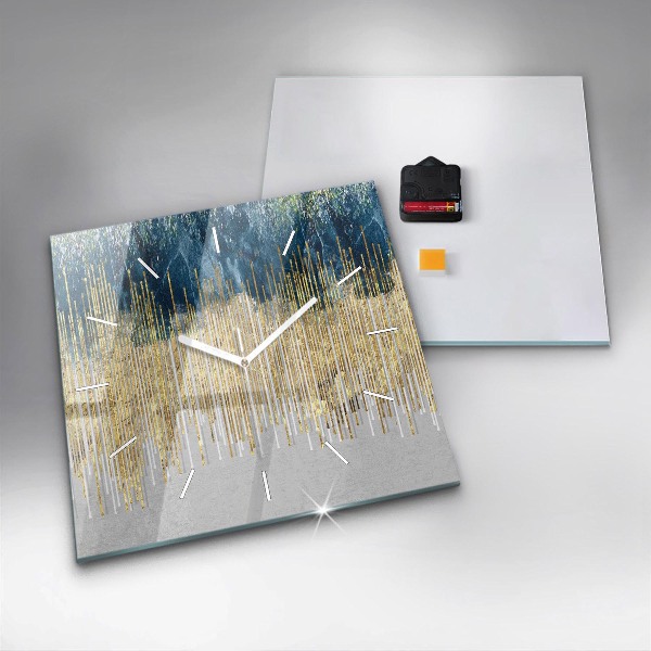 Štvorcové hodiny Ozdobný vzor a zlatá