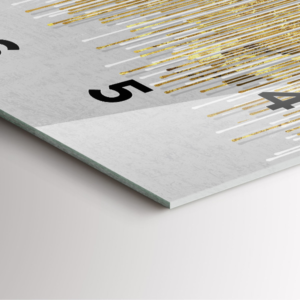 Štvorcové hodiny Ozdobný vzor a zlatá