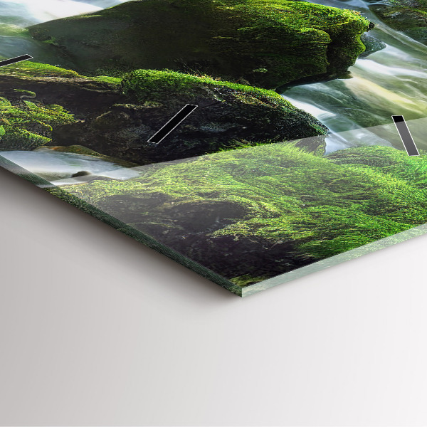 Štvorcové hodiny Vodopád a skaly