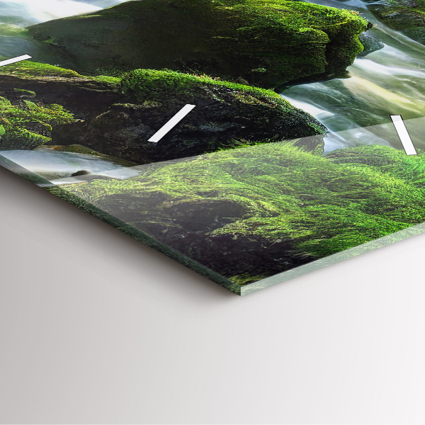 Štvorcové hodiny Vodopád a skaly