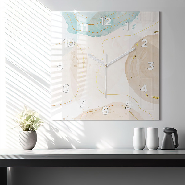 Štvorcové hodiny Vodové škvrny