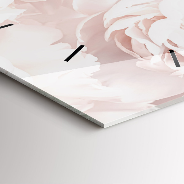 Štvorcové hodiny Kvety pivonky