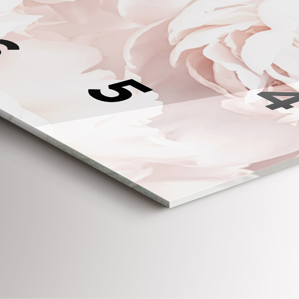 Štvorcové hodiny Kvety pivonky